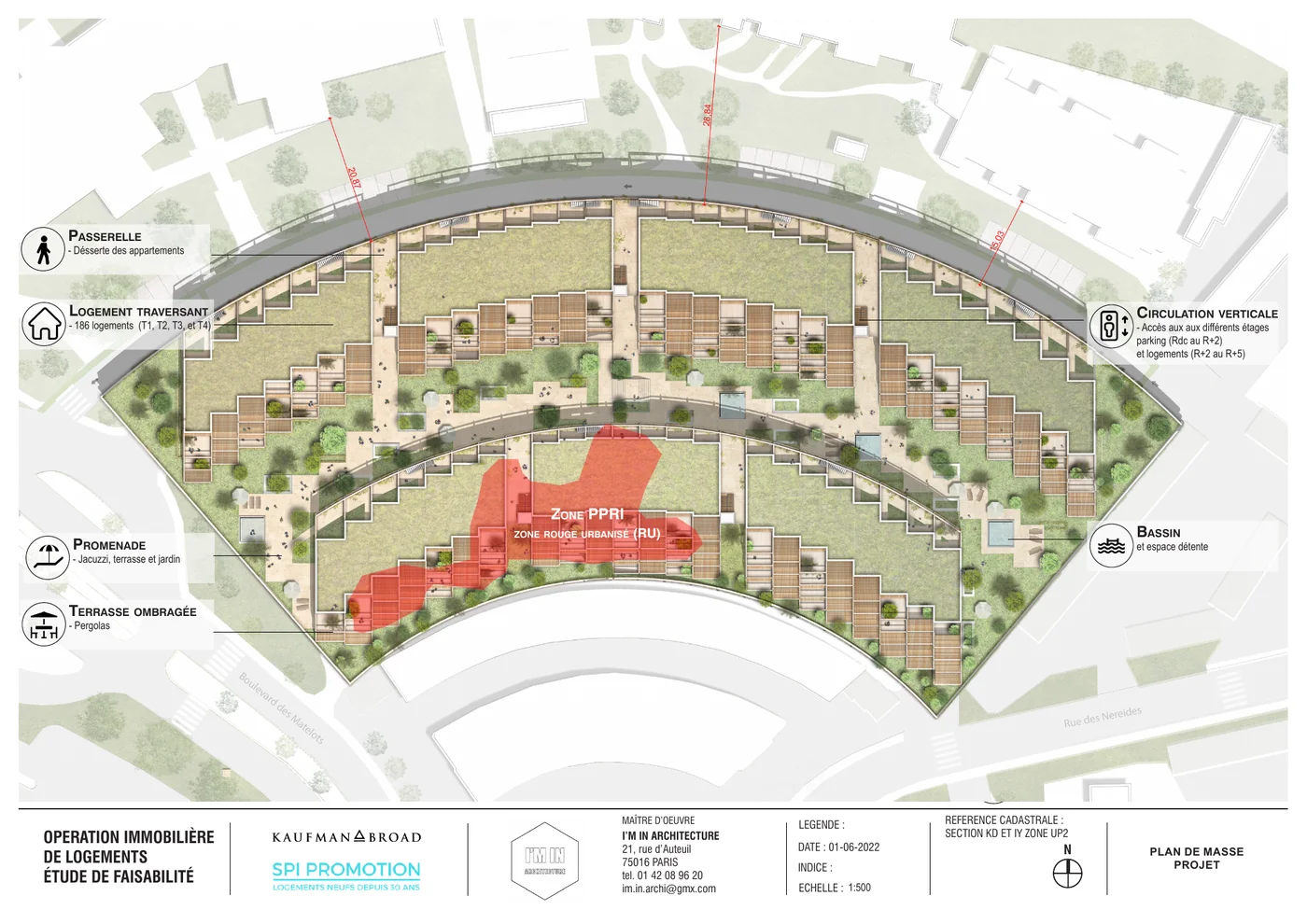 Plan de masse PPRI — Zone rouge urbanisée — Agde